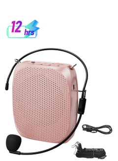 Wireless Voice Amplifier, Portable Mini Voice Amplifier with Wired Microphone Headset Waistband, Supports MP3 Format Audio for Teachers, Singing, Coaches, Training, Presentation, Tour Guide