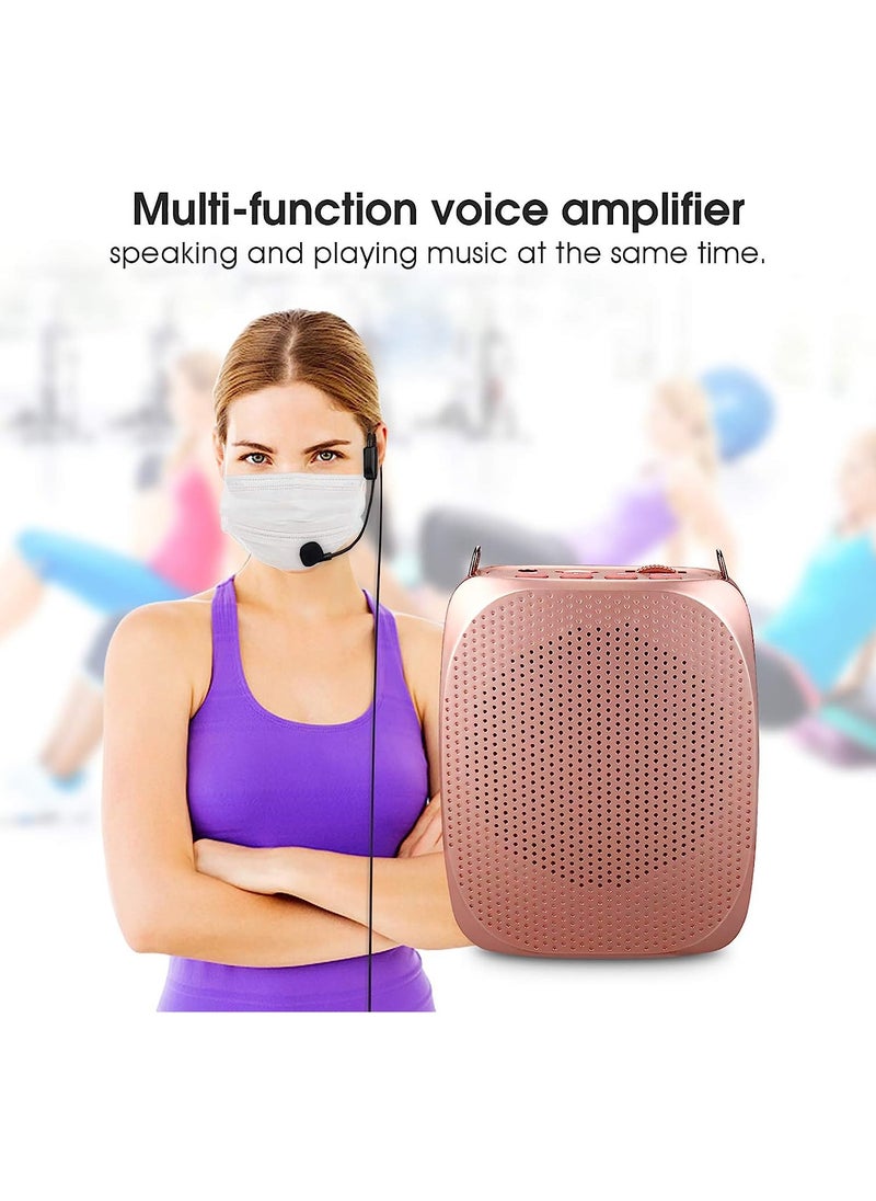 KASTWAVE - Wireless Voice Amplifier, Portable Mini Voice Amplifier with Wired Microphone Headset Waistband, Supports MP3 Format Audio for Teachers, Singing, Coaches, Training, Presentation, Tour Guide - Image 1