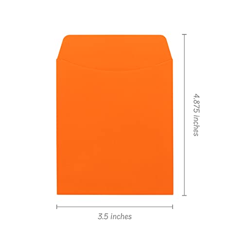 Hygloss 30 Library Card Pockets 3.5x5 Inch - Non-Adhesive Pocket Envelopes - Orange - Classroom Envelope Pockets - Ideal for Organizing - Colorful Small Library Book Pocket - Image 2
