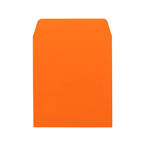 Hygloss 30 Library Card Pockets 3.5x5 Inch - Non-Adhesive Pocket Envelopes - Orange - Classroom Envelope Pockets - Ideal for Organizing - Colorful Small Library Book Pocket - Image 1