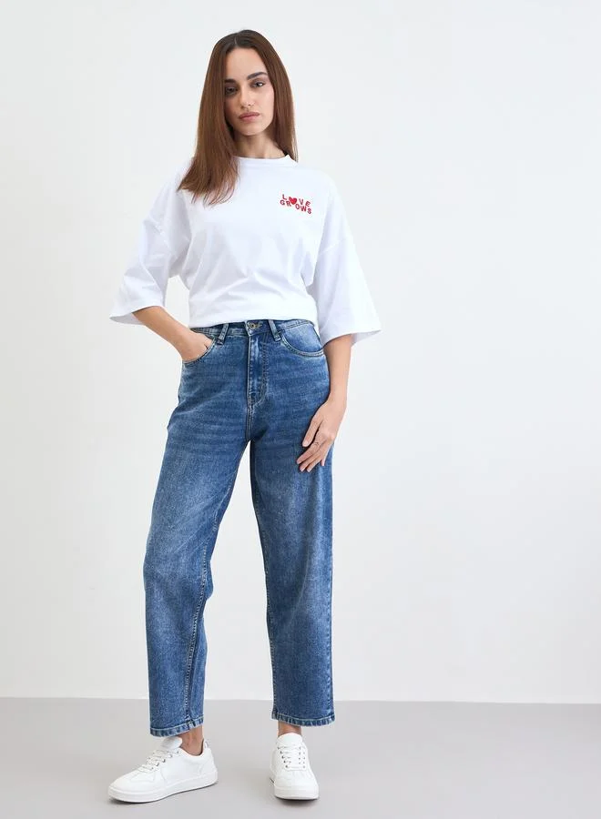 Styli Women Blue Relaxed Fit High Rise Jeans