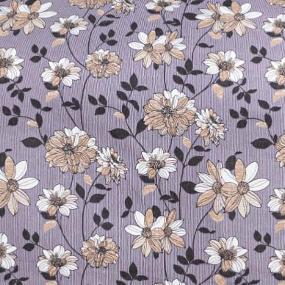Label 77 100 Pure Premium Cotton Super King Size Double Bedsheet 108x108 9ft by 9ft with 2 Pillow Covers Super Soft 400TC Floral Print Purple  - Image 3