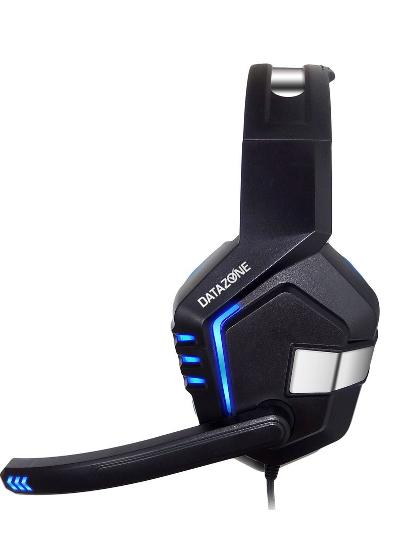 Datazone Wired Gaming Headset with Professional Blue Lighting, Noise Cancelling, and High-Precision Surround Sound – Compatible with PS5, PS4, PC, XBOX – High Quality and Designed for Gaming Enthusiasts - Image 2