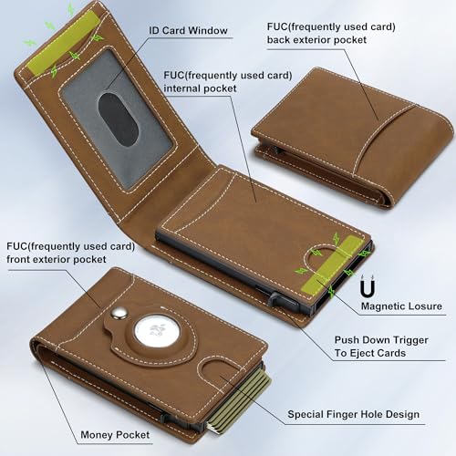 furid Smart Card Wallet for Men Slim: Minimalist Wallet For Men - RFID Blocking Pop Up Front Pocket Wallet, Metal Wallet 11 Card Holder - Image 2