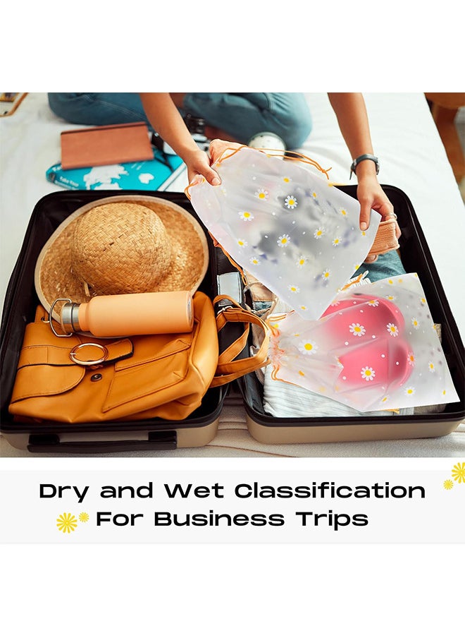 Depend 15PCS 3 Sizes Travel Shoe Bags, Waterproof Drawstring Storage Bags, Reusable Space Saver Storage Bag For Toys Shoe Clothes Towel, Plastic Portable Shoe Organizer Pouch  - Image 4