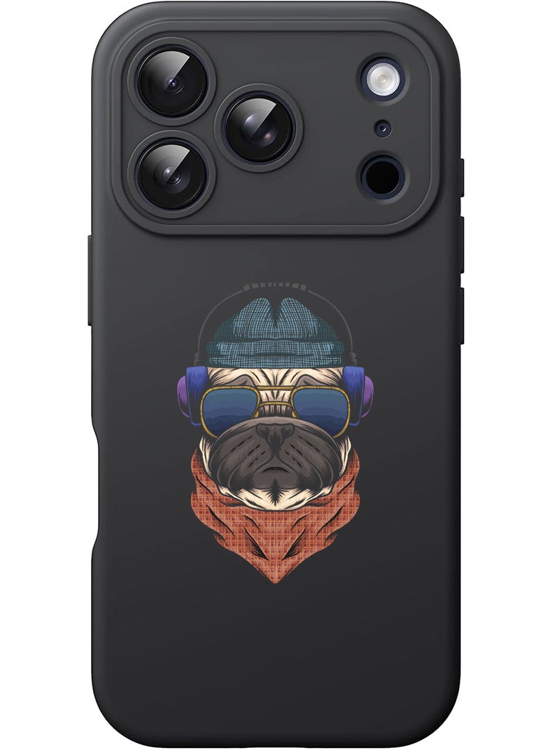 Theodor Protective Slim Fit Case Liquid Silicone Cover with Full Body Protection Anti-Scratch Shockproof Case For Apple iPhone 17 Pro Max (Black) swag bull dog - Image 1