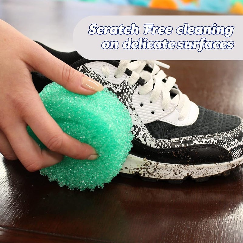 سكراب دادي فرشاة غسيل Scrub Daddy بألوان متعددة، فرشاة تنظيف متعددة العبوات، تغيير في القوام، فرشاة مانعة للخدوش لإزالة الأوساخ من المطبخ، مقاومة للروائح، مناسبة للغسالة، عبوة تحتوي على 2 قطع، اللون أخضر - Image 5