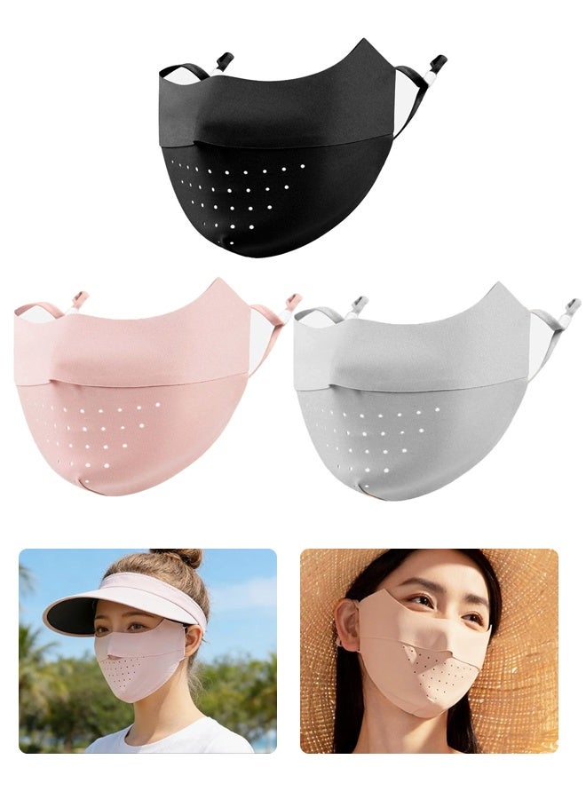 3PCS Ice Silk Sun Protection Face Mask for Women - Image 1