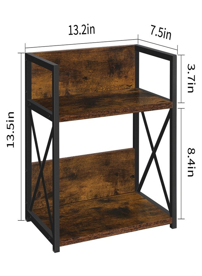 YINMIT Countertop Shelf Organizer,Coffee Bar Accessories,Spice Rack,Coffee Counter Shelf,2 Tier Coffee Organizer Station for Mugs,Cups,Cream,Syrup(Rustic Brown, Medium) - Image 3