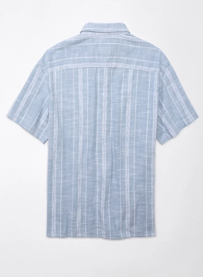 American Eagle AE Striped Button-Up Poolside Shirt