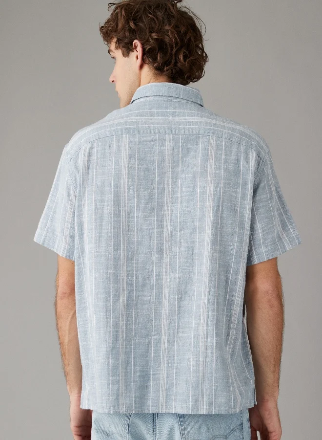 American Eagle AE Striped Button-Up Poolside Shirt