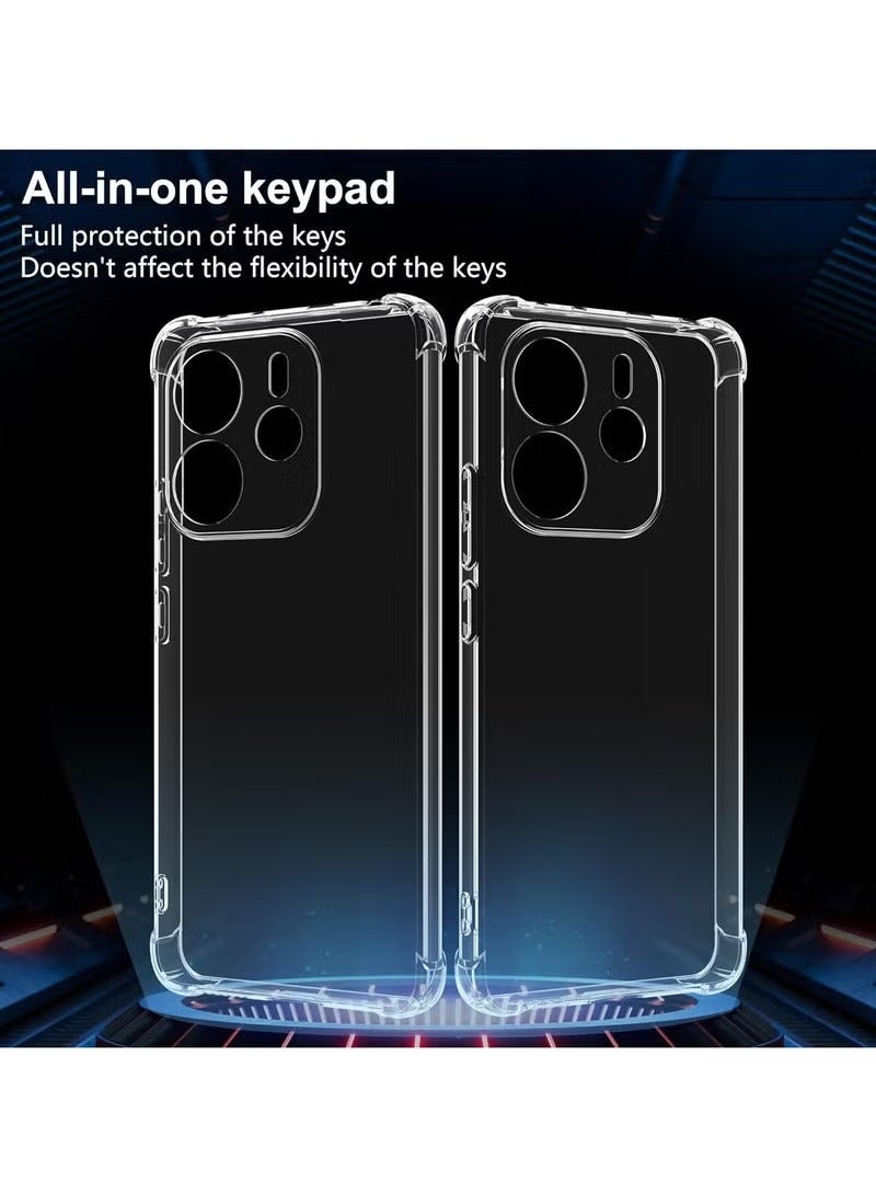 TIGER Redmi Note 14 4G Case with 2-Pack Screen Protector – Transparent TPU Shockproof Protective Cover with Black Edge & Four-Corner Airbag Bumpers | Full Cover Tempered Glass for 6.67” Redmi Note 14 4G Only | Slim, Anti-Scratch, Flexible Case - Image 2