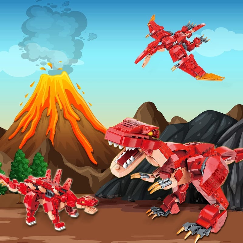 Luckam STEM 3 in1 Dinosaurs Building Kits 287PCS, Toys for Kids Age 6-10 Year Old, Educational Building Sets Best Gifts for Boy 6-10 - Image 2
