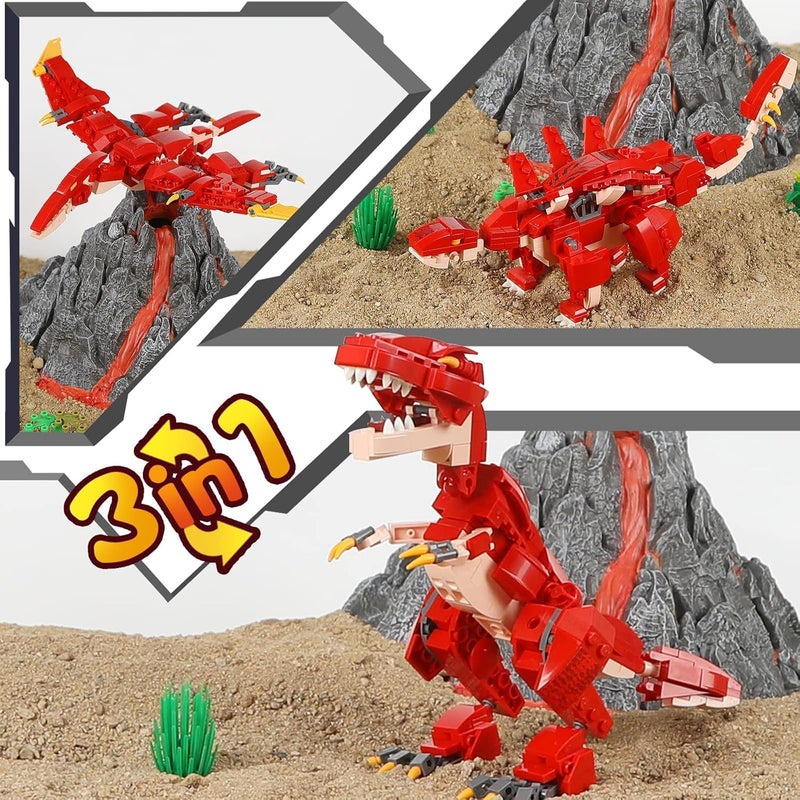 Luckam STEM 3 in1 Dinosaurs Building Kits 287PCS, Toys for Kids Age 6-10 Year Old, Educational Building Sets Best Gifts for Boy 6-10 - Image 3