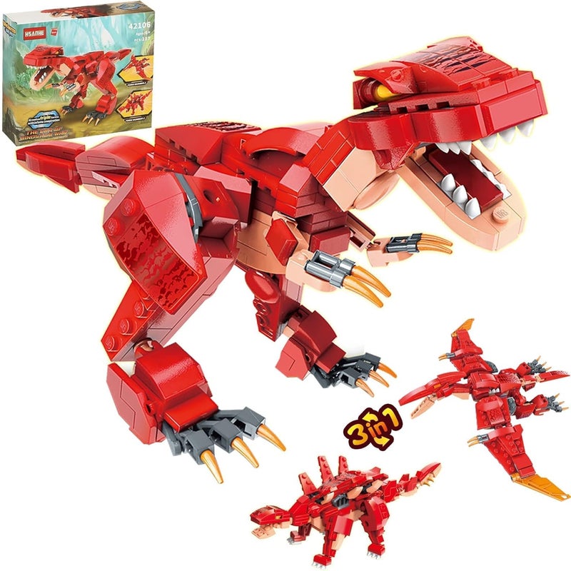Luckam STEM 3 in1 Dinosaurs Building Kits 287PCS, Toys for Kids Age 6-10 Year Old, Educational Building Sets Best Gifts for Boy 6-10 - Image 1