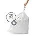 simplehuman Code D 100 Count Dispenser Pack Custom Fit Liners Drawstring Trash Bags 20 Liter 53 Gallon White - Image 4