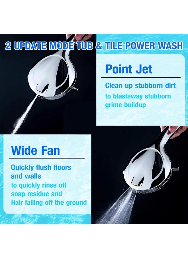 GGEROU - Shower Head with Filter Anti-clog Nozzles, High Pressure, 10 Spray Modes, Water Softener Remove Chlorine，Built-in Power Wash to Clean Tub, Tile & Pets - Image 1