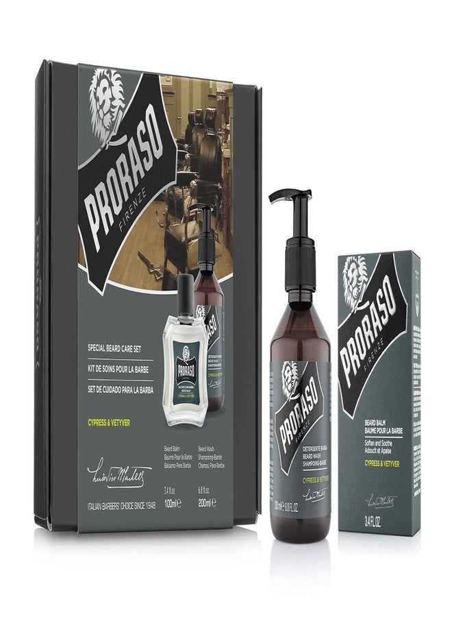 Proraso Beard Care Duo Kit for New or Short Beards with Beard Balm and Beard Wash, Cypress & Vetyver - Image 1