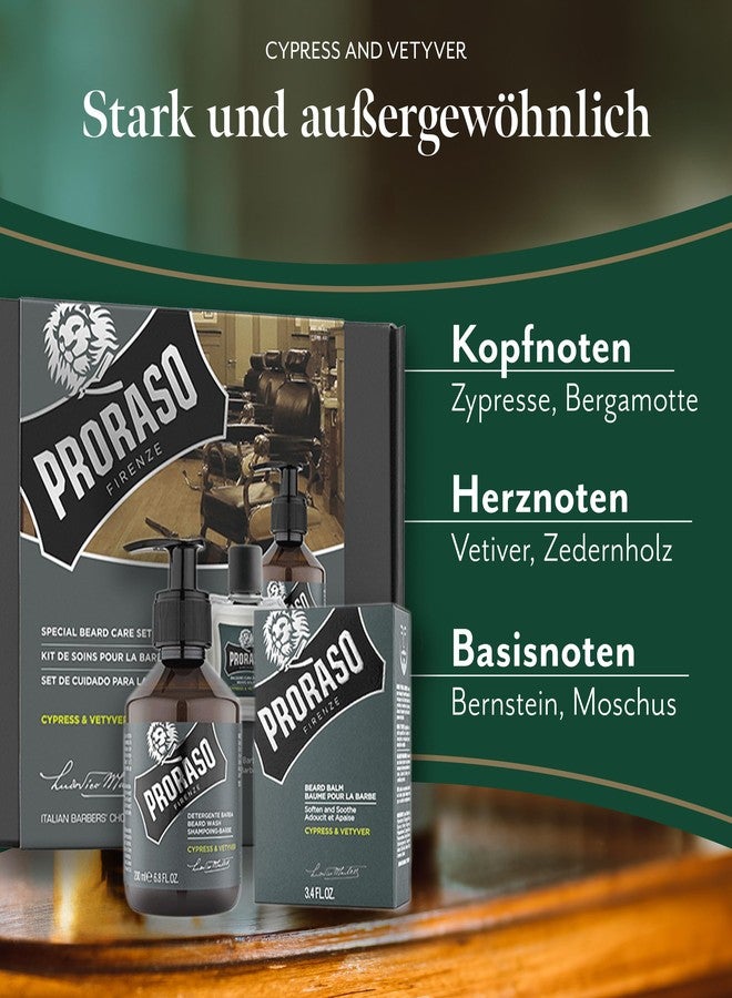 Proraso Beard Care Duo Kit for New or Short Beards with Beard Balm and Beard Wash, Cypress & Vetyver - Image 2