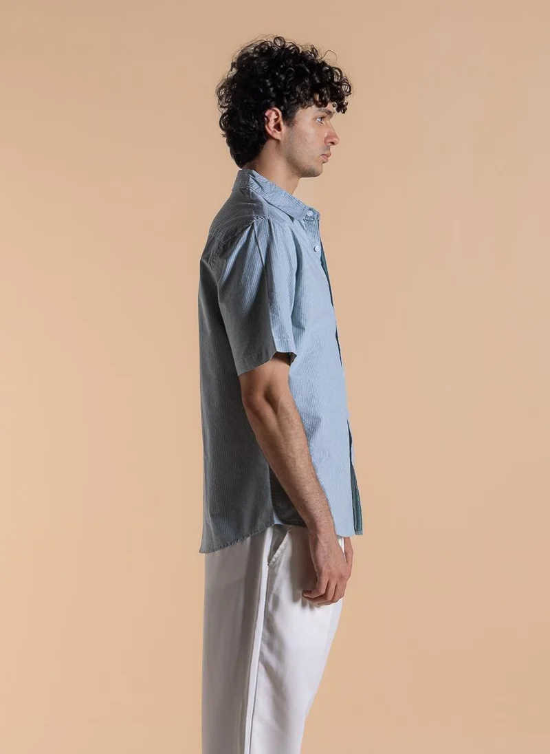 SHAPES STRIPED SLIM COTTON SHIRT