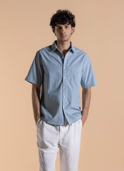 SHAPES STRIPED SLIM COTTON SHIRT