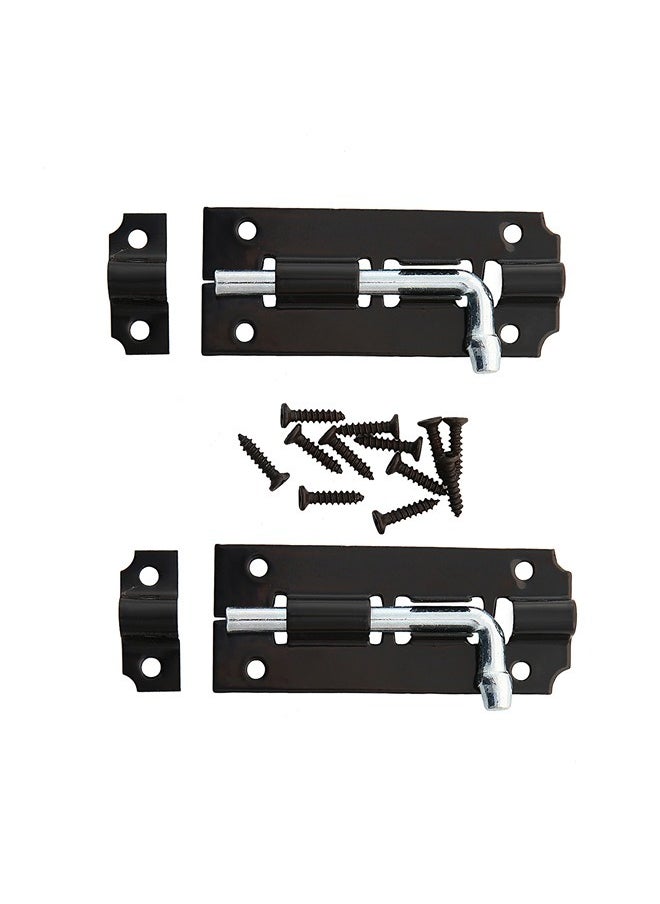 LAWAZIM Twin Black Latch Lock - Corrosion Resistant Secure Privacy Locking and Easy to Install Sliding Latch with Mounting Screws - for Gates, Cabins, Sheds, Barns, Cabinets, Doors, and Drawers  - Image 3