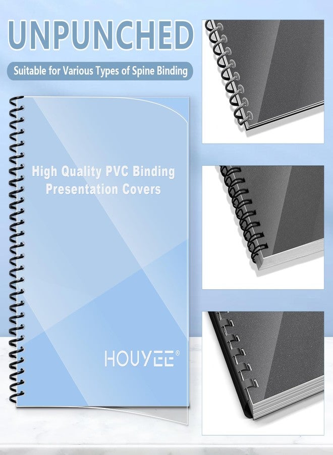 HOUYEE 200 Pack 10 Mil PVC Binding Presentation Covers, Clear Report Cover Sheets for Binding, Square Corner, 8.5 x11 Inches, Letter Size - Image 5