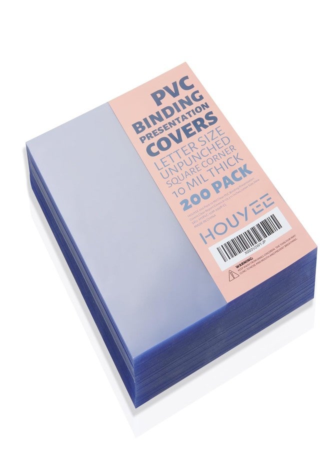 HOUYEE 200 Pack 10 Mil PVC Binding Presentation Covers, Clear Report Cover Sheets for Binding, Square Corner, 8.5 x11 Inches, Letter Size - Image 1