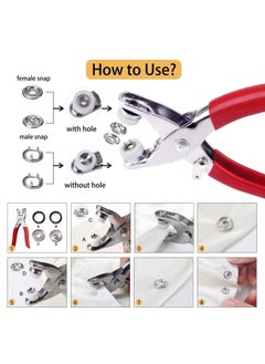 MAKE ITA ENTERPRISE MAKE ITA ENTERPRISE Snap Buttons Easy to Operate 100 Sets Five Prong Buckles 100 Sets Snap Buckles Leather Snap Kit for Baby Childrens Clothing for Household Machine Pliers Press Tool Kit  - Image 2