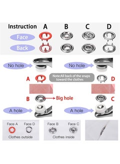 MAKE ITA ENTERPRISE MAKE ITA ENTERPRISE Snap Buttons Easy to Operate 100 Sets Five Prong Buckles 100 Sets Snap Buckles Leather Snap Kit for Baby Childrens Clothing for Household Machine Pliers Press Tool Kit  - Image 3
