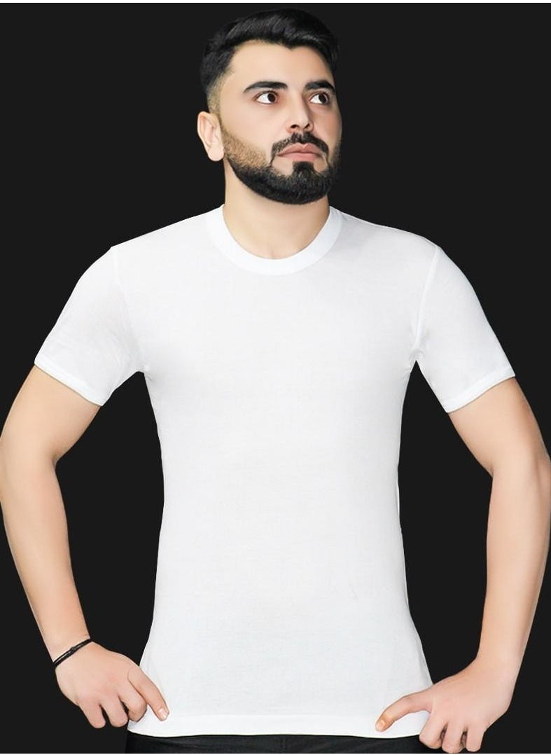 DNA - Plain White Round Neck Underwear T-Shirt for Men - Image 1