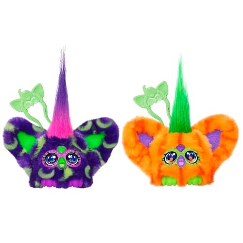Furby فوربي فوربلتس 2 عبوة من أصدقاء الخريف المصغرين تريك-إي وبو-كين، ألعاب قماشية إلكترونية، متعددة الألوان، هدايا العودة إلى المدرسة، للأعمار 6 سنوات فما فوق (حصري على أمازون) - Image 1