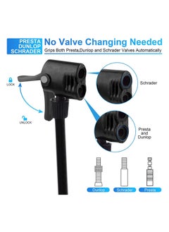 WEST BIKING Portable Bike Floor Pump Automatically Reversible Presta Schrader Valves Mini Bicycle Air Pump 120PSI with Multifunction Ball Needle  - Image 3