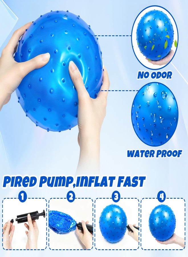 Hymaz Knobby Balls Bulk 9" Soft Bouncy Ball Sensory Toys Spiky Massage Stress Ball, Set of 5 Sensory Balls with Pump, Party Favors Stocking Stuffers Beach Games for Kids Toddlers - Image 5