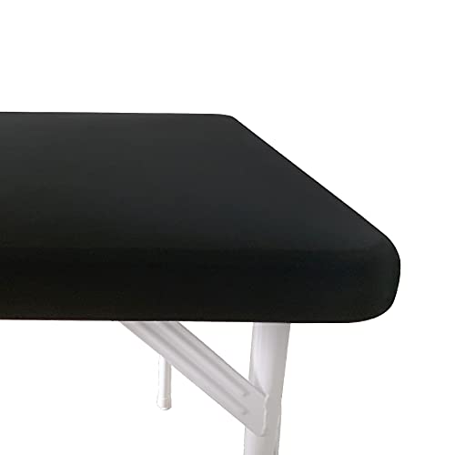 Monibana Cocktail Fitted Spandex Stretch Square Table Covers Caps Elastic Square Tablecloth Black Table Topper 34x34 Inch - Image 3