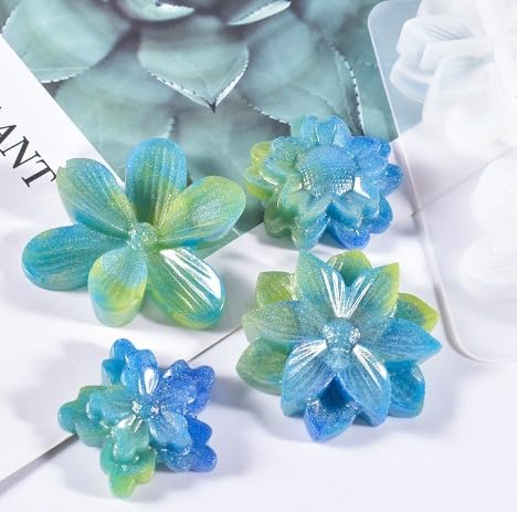 Snoogg SNOOGG 3 CAVATIES Flower Shape Jewellery Mold Epoxy Casting Molds for DIY Crafts.  - Image 2