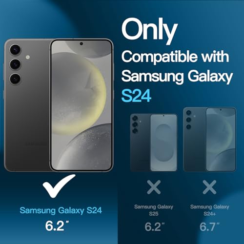 JETech 5 in 1 Matte Case for Samsung Galaxy S24 5G with 2Pack Screen Protector and Camera Lens Protector Translucent Back Protective Phone Cover Tempered Glass Film Black - Image 3
