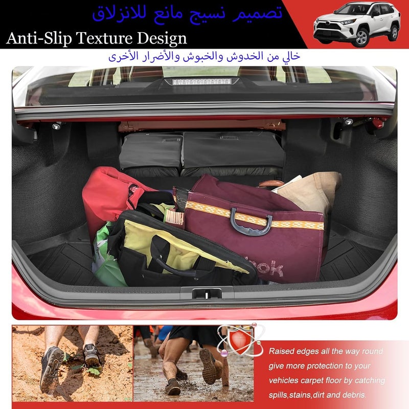 Delehehe RAV4 Cargo Liner - Trunk Mat for Toyota RAV4 2019-2024 2025,Custom Fit Car Trunk Mat,All Weather Cargo Mat for RAV4 Accessories,100% Protection TPE - Easy-to-Wash - Image 5