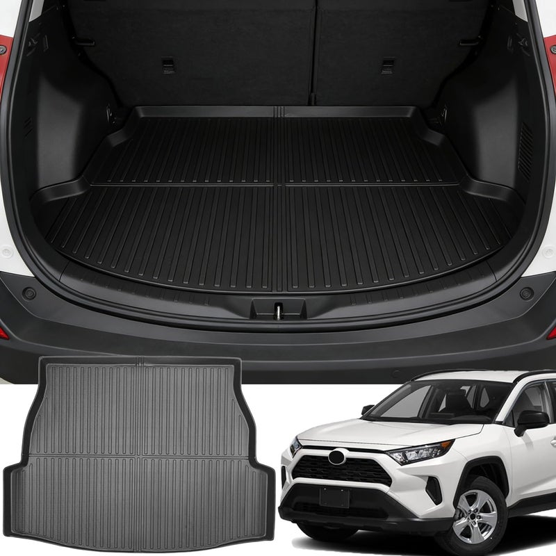 Delehehe RAV4 Cargo Liner - Trunk Mat for Toyota RAV4 2019-2024 2025,Custom Fit Car Trunk Mat,All Weather Cargo Mat for RAV4 Accessories,100% Protection TPE - Easy-to-Wash - Image 1