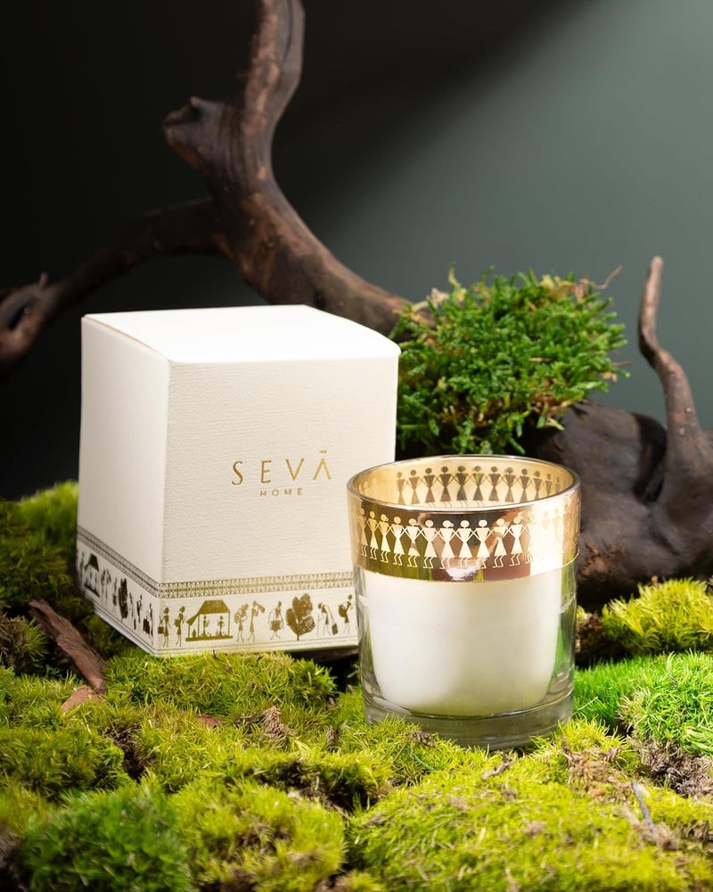 SEVA HOME Enchante Candle Dil Se Saffron Silk Dance Luxury Gifting 25 Hour Burn Premium Soy Wax Premium Home Decor Long Lasting - Image 1