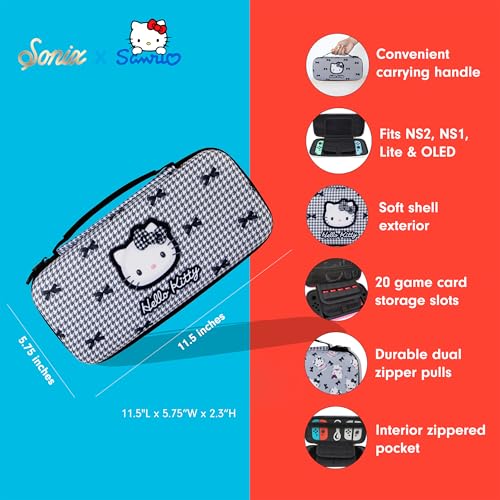 Sonix x Sanrio Carrying Case for Nintendo Switch 2 (2025), Protective Travel Case with Game Cartridge Storage | Hello Kitty Butterfly - Image 5