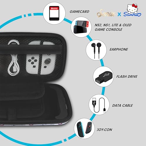 Sonix x Sanrio Carrying Case for Nintendo Switch 2 (2025), Protective Travel Case with Game Cartridge Storage | Hello Kitty Butterfly - Image 4