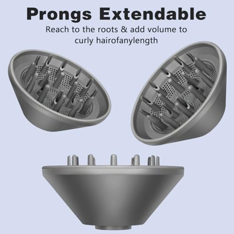 Hair Dryer Diffuser Attachment For Dyson Supersonic - Magnetic Snap On Styling Nozzle For Curly Wavy Hair, Universal Fit HD01 HD02 HD03 HD04 HD08 HD15 Flex Style Dryer, Even Heat Distribution For Friz - Image 3