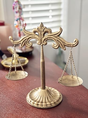 Chez JuJu Antique Brass Libra Jewelry Tower Vintage Balance Scale Sculpture for Lawyer Office Decor Justice Scale for Law Students Attorneys Judges Unique Gift for Retirement Graduation Office - Image 3