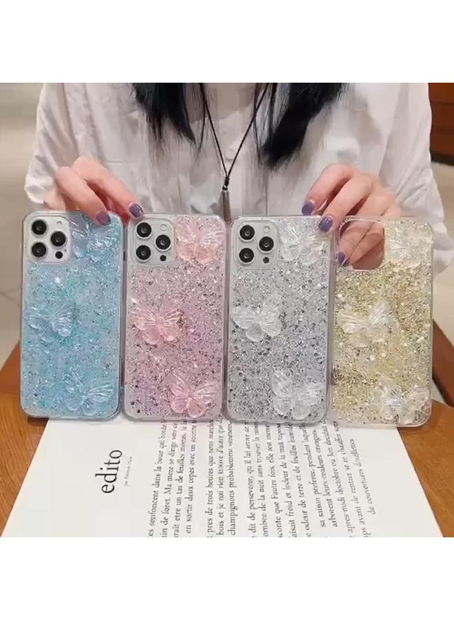 اس-توب جراب لهاتف iPhone 11 مصنوع من مادة TPU الإيبوكسي بتصميم فراشات كريستالية مرصعة بالترتر والنجوم - Image 3