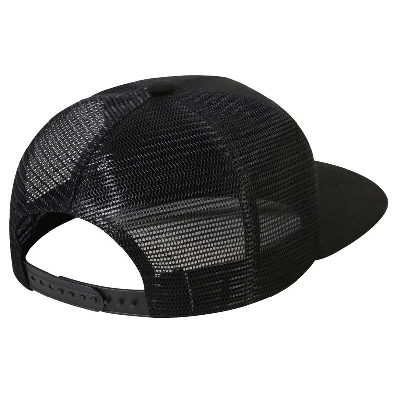UALON Baseball Cap, Snapback Trucker Hat for Men & Women with American Flag and Adjustable, Breathable Mesh, Flat Bill Hats Black/Black - Image 5