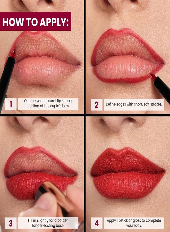 Coloressence Matte Lip Liner Pencil with Sharpener, Pack of 2 Shades (Brown, Maroon) | Long Lasting | Lightweight | Waterproof | Highly Pigmented - Image 5