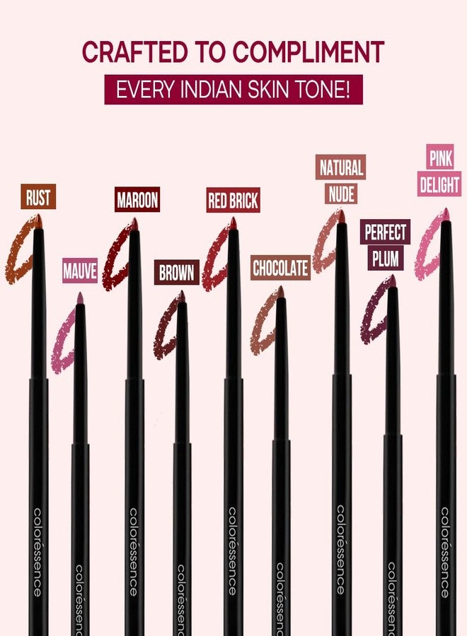 Coloressence Matte Lip Liner Pencil with Sharpener, Pack of 2 Shades (Brown, Maroon) | Long Lasting | Lightweight | Waterproof | Highly Pigmented - Image 3