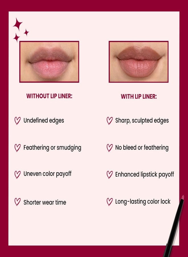 Coloressence Matte Lip Liner Pencil with Sharpener, Pack of 2 Shades (Brown, Maroon) | Long Lasting | Lightweight | Waterproof | Highly Pigmented - Image 4