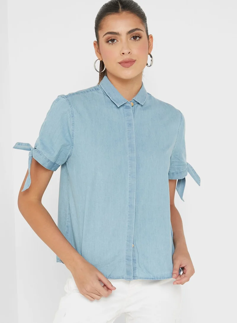 Sacoor Brothers Tie Detail Button Down Shirt